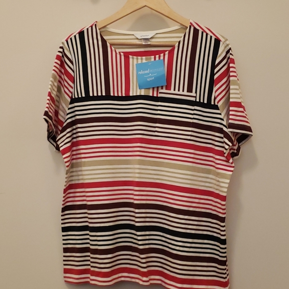 NWT CJ Banks Short Sleeve Tee with Pocket | 1X | - Picture 1 of 4